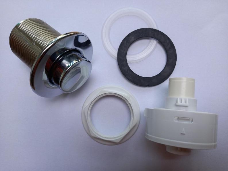 Pneumatic Inset WC Cistern Flush Button Chrome Plated